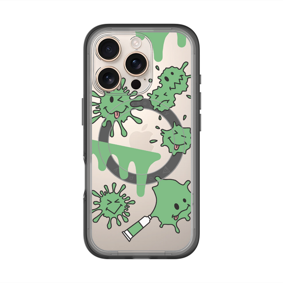 スリムプロテクションプレミアムケース with MagSafe［ PAINTING SMILE Green ］