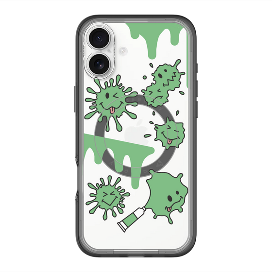 スリムプロテクションプレミアムケース with MagSafe［ PAINTING SMILE Green ］