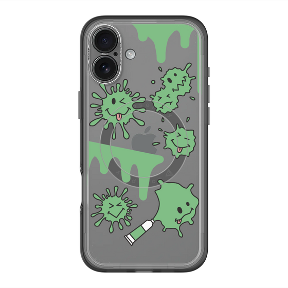 スリムプロテクションプレミアムケース with MagSafe［ PAINTING SMILE Green ］
