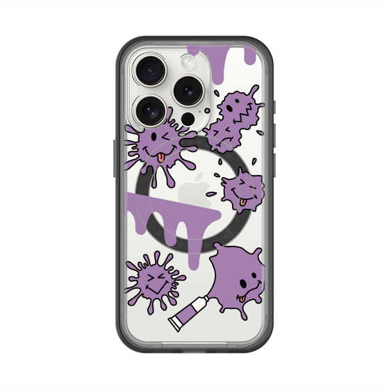 スリムプロテクションプレミアムケース with MagSafe［ PAINTING SMILE Purple ］