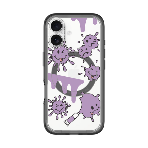 スリムプロテクションプレミアムケース with MagSafe［ PAINTING SMILE Purple ］