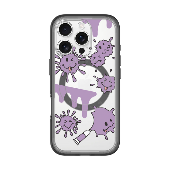 スリムプロテクションプレミアムケース with MagSafe［ PAINTING SMILE Purple ］