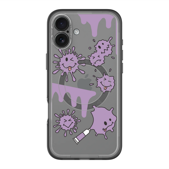 スリムプロテクションプレミアムケース with MagSafe［ PAINTING SMILE Purple ］