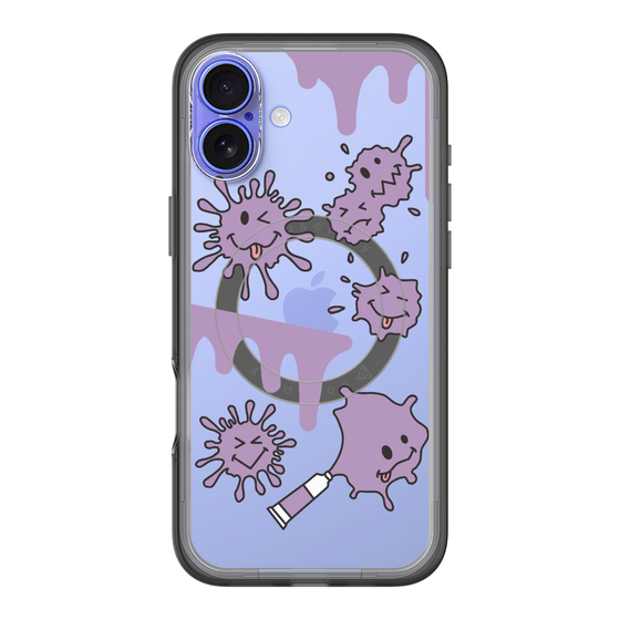 スリムプロテクションプレミアムケース with MagSafe［ PAINTING SMILE Purple ］