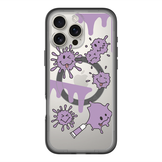 スリムプロテクションプレミアムケース with MagSafe［ PAINTING SMILE Purple ］
