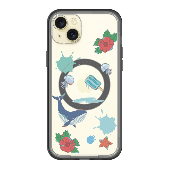 スリムプロテクションプレミアムケース with MagSafe［ DRAWING PAPER Blue ］