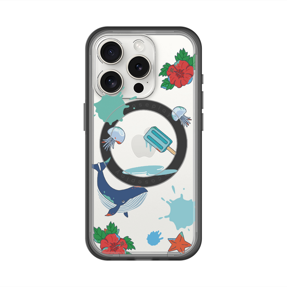 スリムプロテクションプレミアムケース with MagSafe［ DRAWING PAPER Blue ］