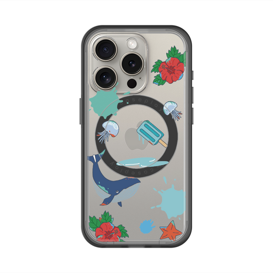 スリムプロテクションプレミアムケース with MagSafe［ DRAWING PAPER Blue ］