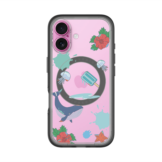 スリムプロテクションプレミアムケース with MagSafe［ DRAWING PAPER Blue ］