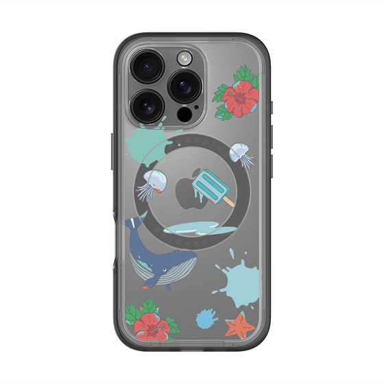 スリムプロテクションプレミアムケース with MagSafe［ DRAWING PAPER Blue ］
