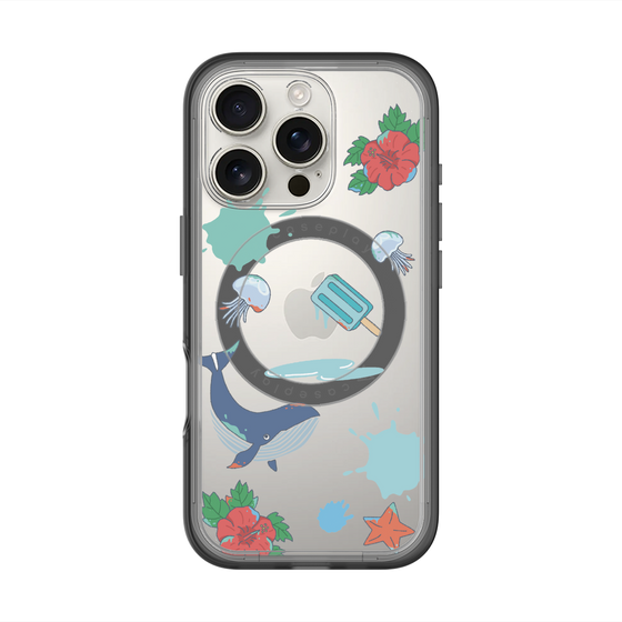 スリムプロテクションプレミアムケース with MagSafe［ DRAWING PAPER Blue ］