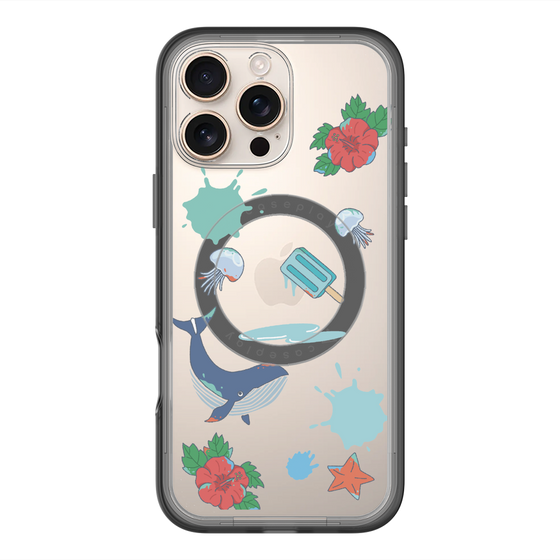 スリムプロテクションプレミアムケース with MagSafe［ DRAWING PAPER Blue ］