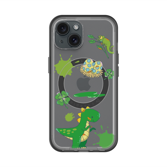 スリムプロテクションプレミアムケース with MagSafe［ DRAWING PAPER Green ］