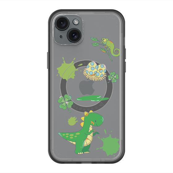 スリムプロテクションプレミアムケース with MagSafe［ DRAWING PAPER Green ］