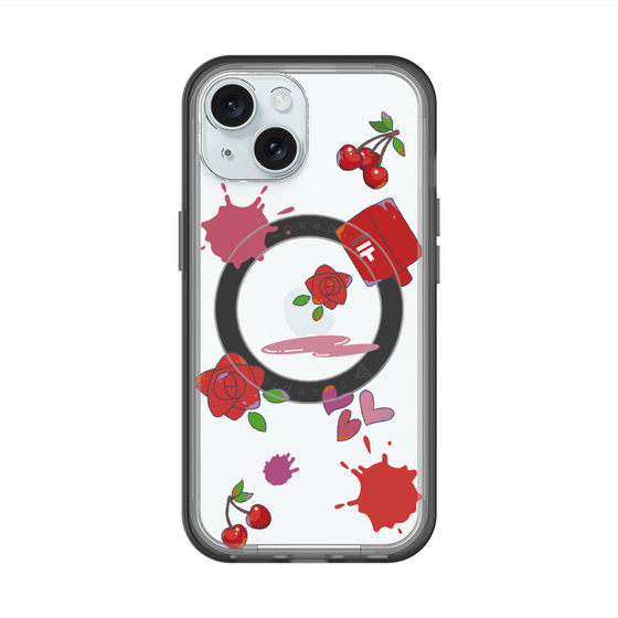 スリムプロテクションプレミアムケース with MagSafe［ DRAWING PAPER Red ］