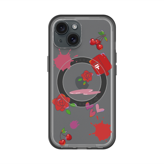 スリムプロテクションプレミアムケース with MagSafe［ DRAWING PAPER Red ］