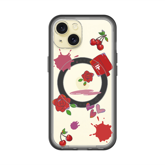 スリムプロテクションプレミアムケース with MagSafe［ DRAWING PAPER Red ］