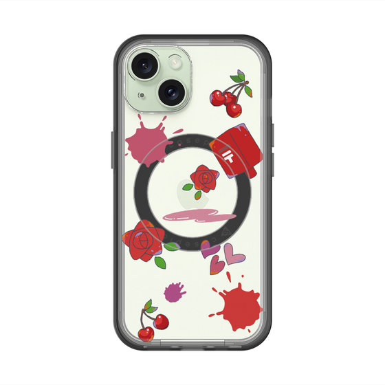 スリムプロテクションプレミアムケース with MagSafe［ DRAWING PAPER Red ］