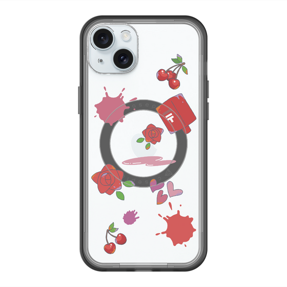 スリムプロテクションプレミアムケース with MagSafe［ DRAWING PAPER Red ］