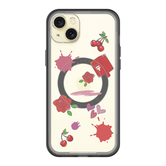 スリムプロテクションプレミアムケース with MagSafe［ DRAWING PAPER Red ］