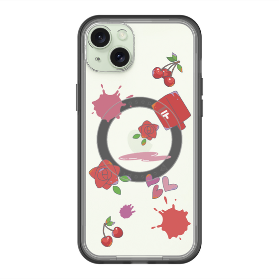 スリムプロテクションプレミアムケース with MagSafe［ DRAWING PAPER Red ］