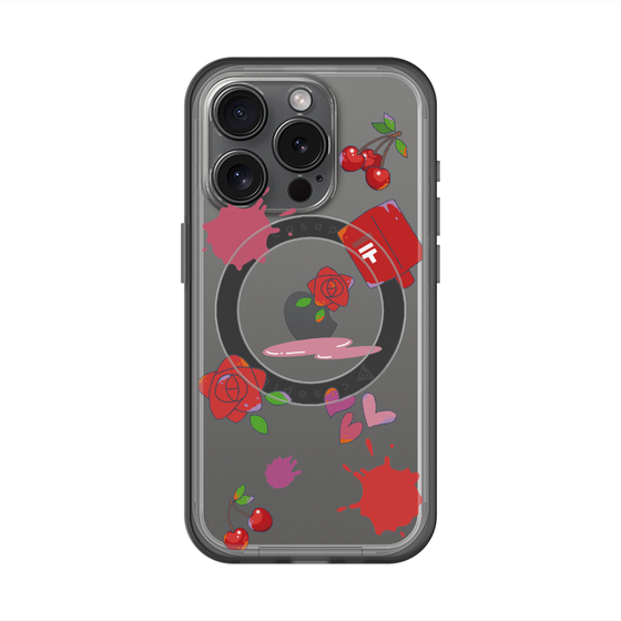 スリムプロテクションプレミアムケース with MagSafe［ DRAWING PAPER Red ］
