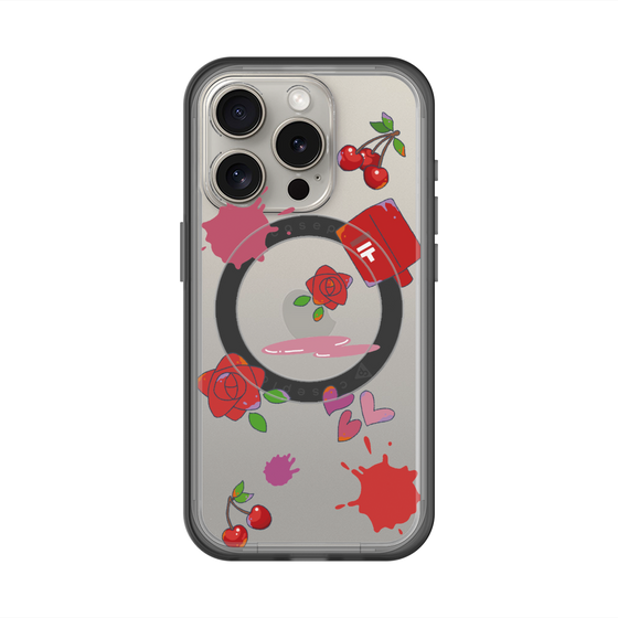 スリムプロテクションプレミアムケース with MagSafe［ DRAWING PAPER Red ］