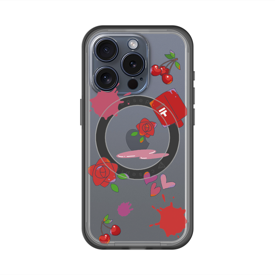 スリムプロテクションプレミアムケース with MagSafe［ DRAWING PAPER Red ］