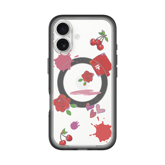 スリムプロテクションプレミアムケース with MagSafe［ DRAWING PAPER Red ］