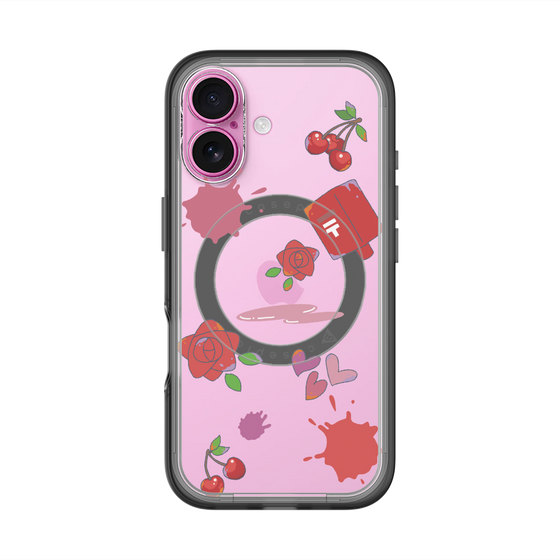 スリムプロテクションプレミアムケース with MagSafe［ DRAWING PAPER Red ］