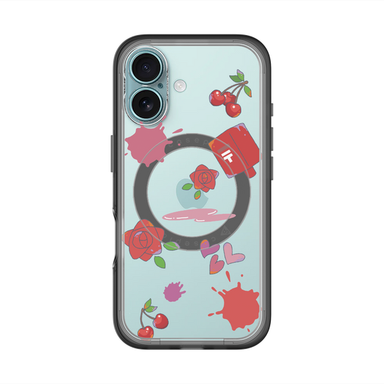 スリムプロテクションプレミアムケース with MagSafe［ DRAWING PAPER Red ］