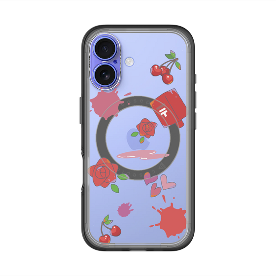 スリムプロテクションプレミアムケース with MagSafe［ DRAWING PAPER Red ］