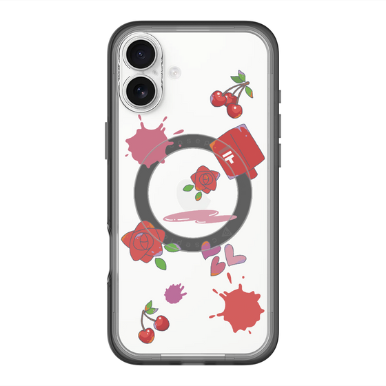 スリムプロテクションプレミアムケース with MagSafe［ DRAWING PAPER Red ］