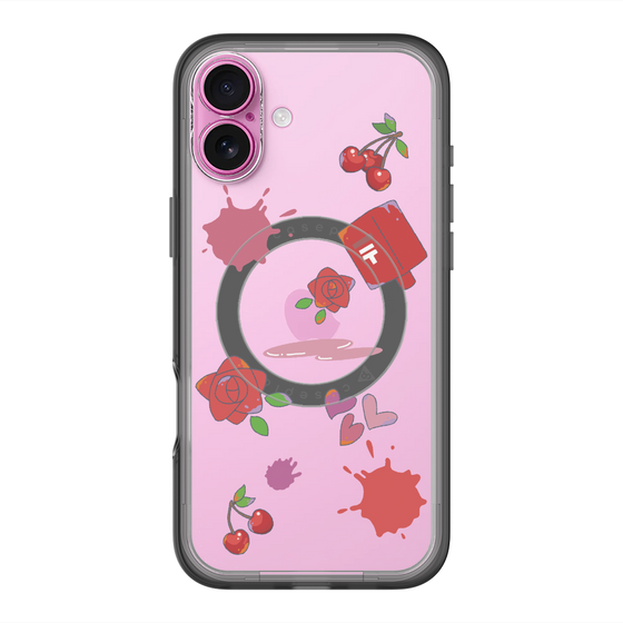 スリムプロテクションプレミアムケース with MagSafe［ DRAWING PAPER Red ］