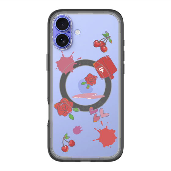 スリムプロテクションプレミアムケース with MagSafe［ DRAWING PAPER Red ］