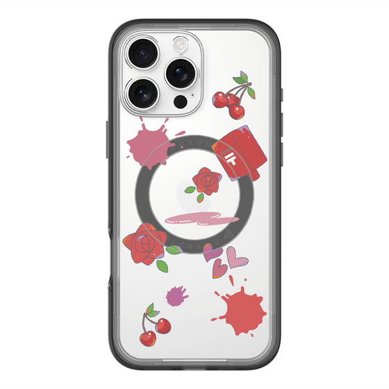 スリムプロテクションプレミアムケース with MagSafe［ DRAWING PAPER Red ］