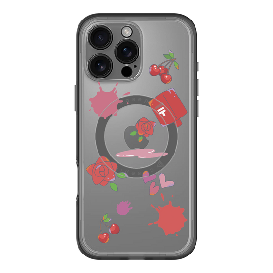 スリムプロテクションプレミアムケース with MagSafe［ DRAWING PAPER Red ］