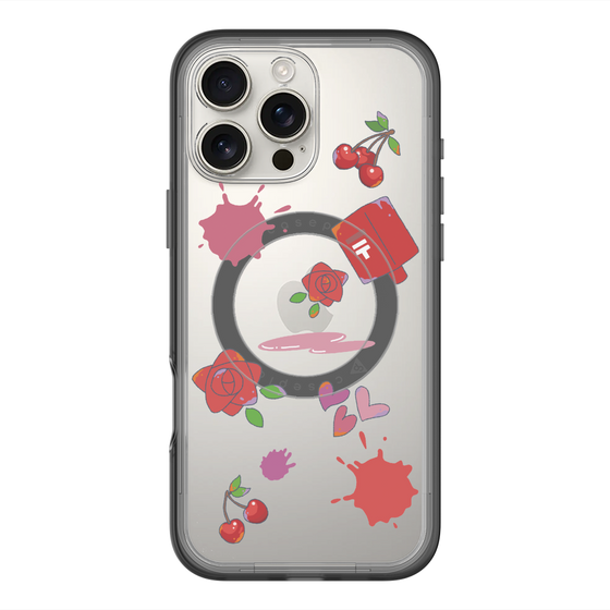 スリムプロテクションプレミアムケース with MagSafe［ DRAWING PAPER Red ］