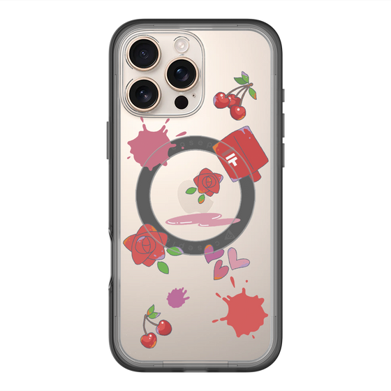 スリムプロテクションプレミアムケース with MagSafe［ DRAWING PAPER Red ］