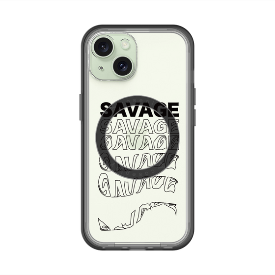 スリムプロテクションプレミアムケース with MagSafe［ SAVAGE Black ］