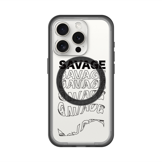 スリムプロテクションプレミアムケース with MagSafe［ SAVAGE Black ］