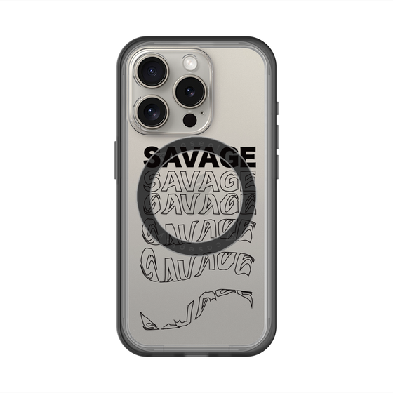 スリムプロテクションプレミアムケース with MagSafe［ SAVAGE Black ］