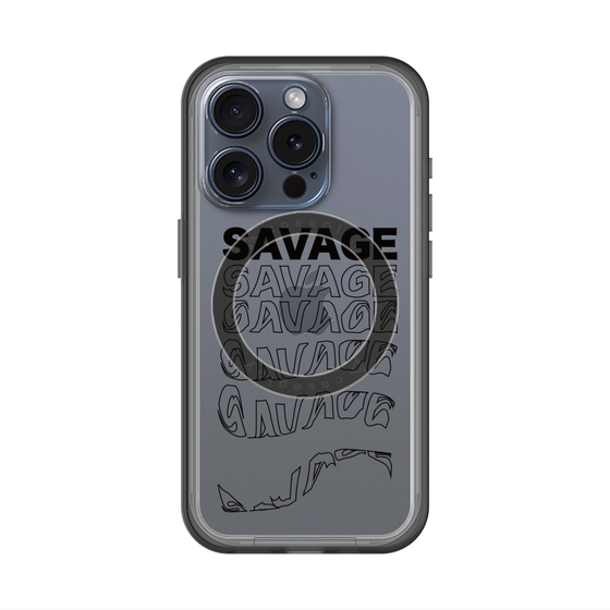 スリムプロテクションプレミアムケース with MagSafe［ SAVAGE Black ］
