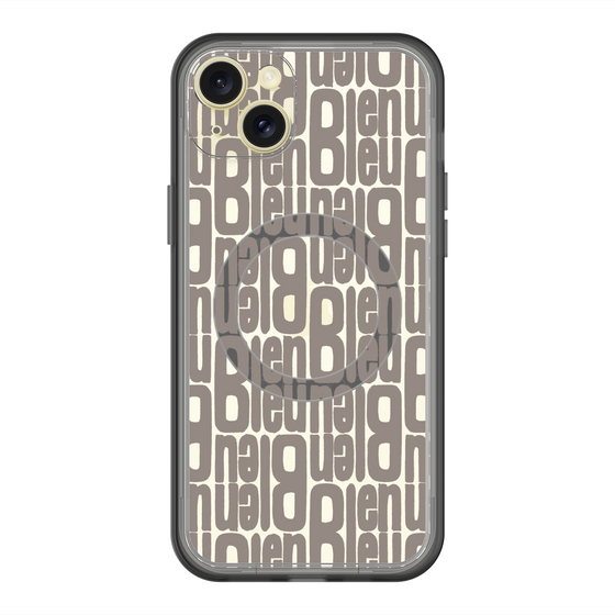スリムプロテクションプレミアムケース with MagSafe［ LANVIN en Bleu - Logo Pattern - Black ］