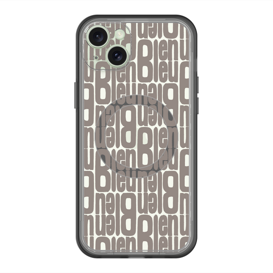 スリムプロテクションプレミアムケース with MagSafe［ LANVIN en Bleu - Logo Pattern - Black ］