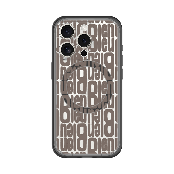 スリムプロテクションプレミアムケース with MagSafe［ LANVIN en Bleu - Logo Pattern - Black ］