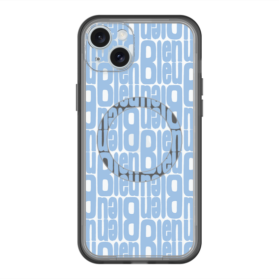 スリムプロテクションプレミアムケース with MagSafe［ LANVIN en Bleu - Logo Pattern - Blue ］