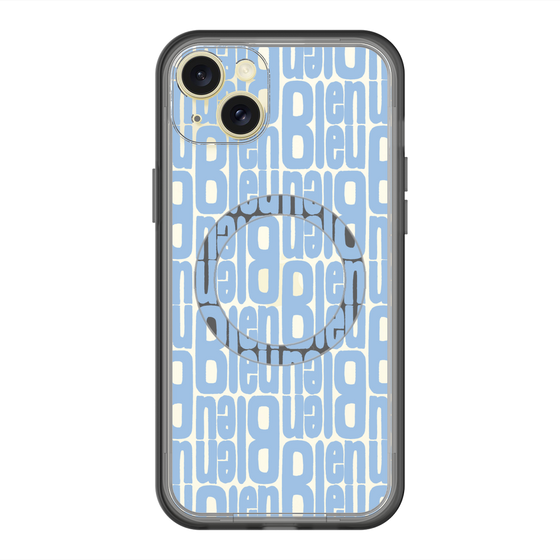 スリムプロテクションプレミアムケース with MagSafe［ LANVIN en Bleu - Logo Pattern - Blue ］