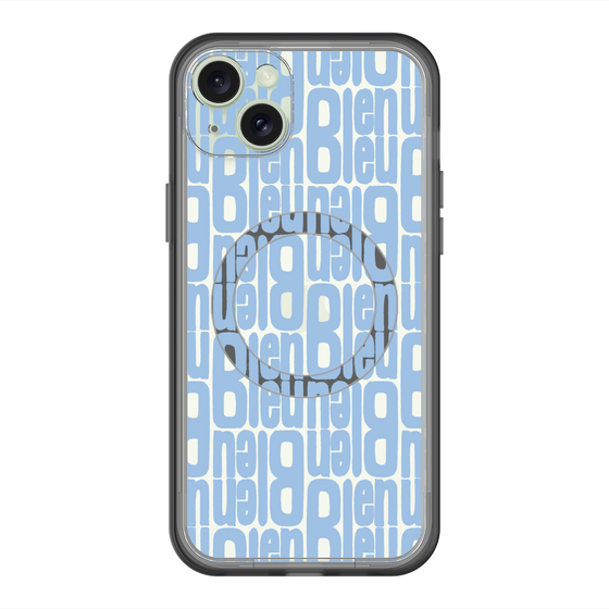 スリムプロテクションプレミアムケース with MagSafe［ LANVIN en Bleu - Logo Pattern - Blue ］