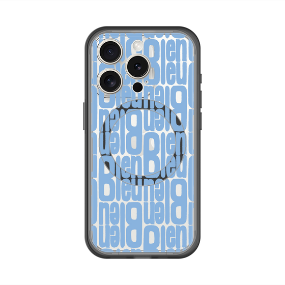 スリムプロテクションプレミアムケース with MagSafe［ LANVIN en Bleu - Logo Pattern - Blue ］